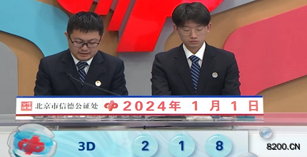 第2024001期福彩3D开奖现场截图图片