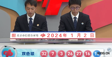 第2024001期双色球开奖现场截图图片