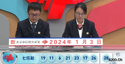第2024002期七乐彩开奖现场截图图片