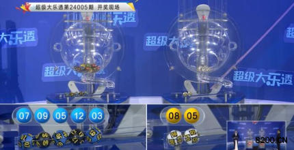 第2024005期大乐透开奖现场截图图片