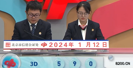 第2024012期福彩3D开奖现场截图图片
