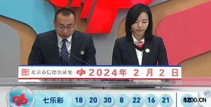 第2024015期七乐彩开奖现场截图图片