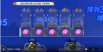 第2024038期排列3开奖现场截图图片