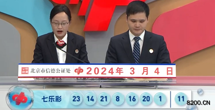 第2024024期七乐彩开奖现场截图图片