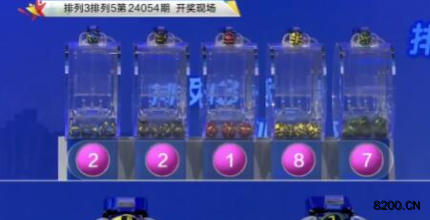 第2024054期排列3开奖现场截图图片