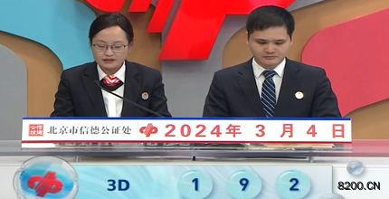 第2024054期福彩3D开奖现场截图图片