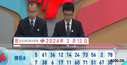 第2024063期快乐8开奖现场截图图片