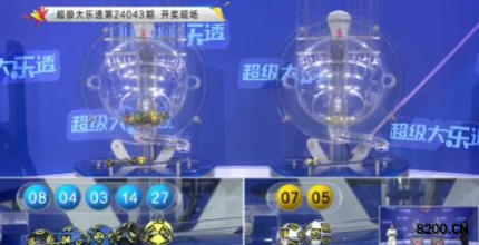 第2024043期大乐透开奖现场截图图片