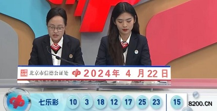 第2024045期七乐彩开奖现场截图图片
