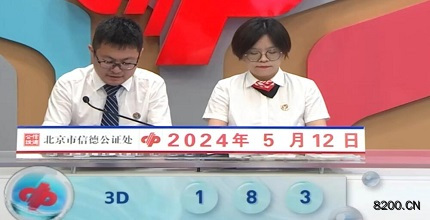 第2024123期福彩3D开奖现场截图图片