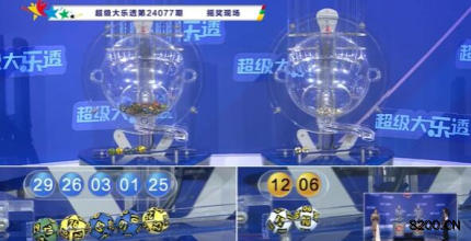 第2024077期大乐透开奖现场截图图片