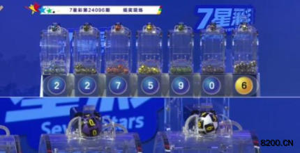 第2024096期七星彩开奖现场截图图片