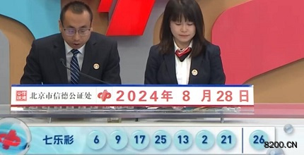 第2024100期七乐彩开奖现场截图图片