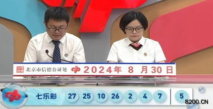第2024101期七乐彩开奖现场截图图片