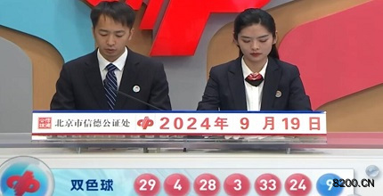 第2024109期双色球开奖现场截图图片