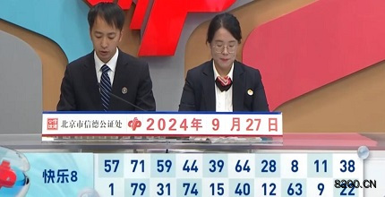 第2024261期快乐8开奖现场截图图片