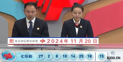 第2024134期七乐彩开奖现场截图图片