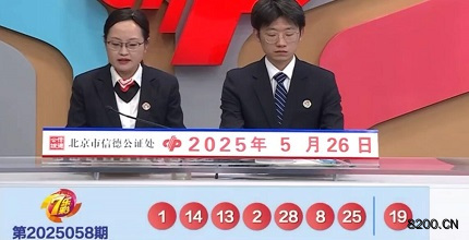 第2025058期七乐彩开奖现场截图图片