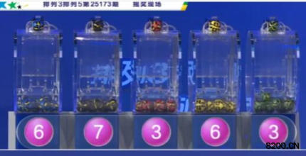 第2025173期排列3开奖现场截图图片