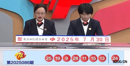 第2025086期七乐彩开奖现场截图图片