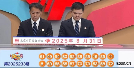 第2025233期快乐8开奖现场截图图片