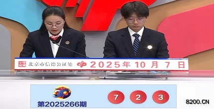 第2025266期福彩3D开奖现场截图图片