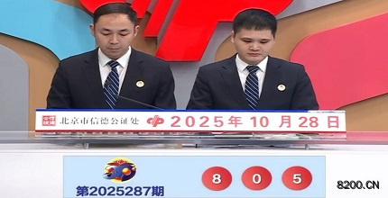 第2025287期福彩3D开奖现场截图图片