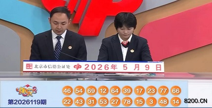 第2026119期快乐8开奖现场截图图片