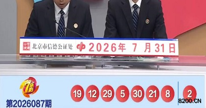 第2026087期七乐彩开奖现场截图图片