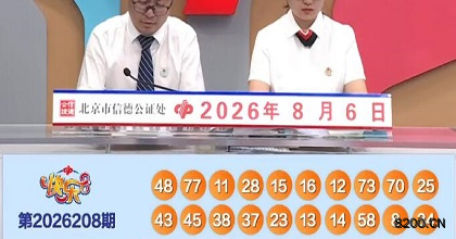 第2026208期快乐8开奖现场截图图片