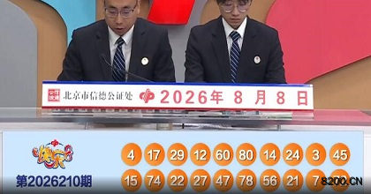 第2026210期快乐8开奖现场截图图片