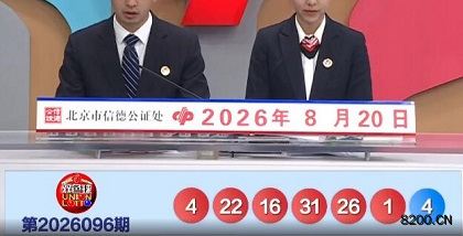 第2026096期双色球开奖现场截图图片
