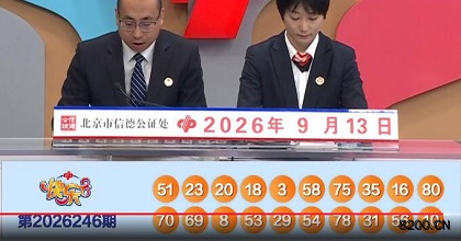 第2026246期快乐8开奖现场截图图片