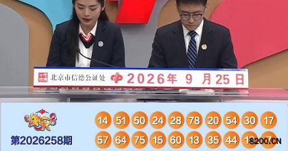 第2026258期快乐8开奖现场截图图片