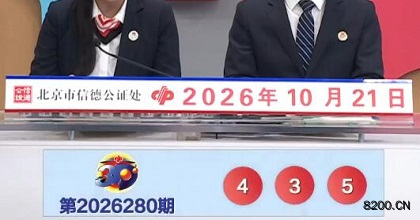 第2026280期福彩3D开奖现场截图图片